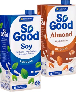 Sanitarium+So+Good+Almond+or+Soy+Milk+1L