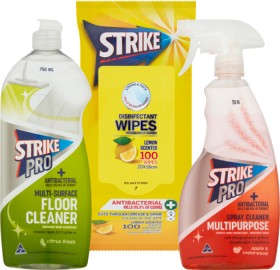 Strike+Cleaning+Wipes+50-100+Pack+or+Strike+Floor+Cleaner+750ml+or+Strike+Cleaning+Triggers+750ml