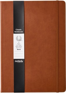 Noted+Classic+Dark+Tan+A4+Notebook