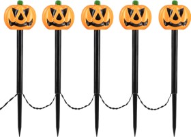 Arlec-Solar-LED-Pumpkin-Stake-Light-Pack-of-5 on sale