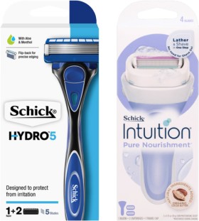 Schick+Hydro+5+or+Intuition+Razor+%2B+2+Blades