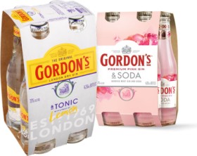 Gordons-Gin-Tonic-7-or-Gordons-Premium-Pink-Gin-Soda-4-4-x-250mL-Bottles on sale