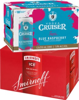 Cruiser-Range-7-or-Smirnoff-Ice-Original-5-12-x-250mL-Cans on sale