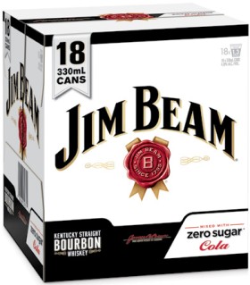 Jim+Beam+%26amp%3B+Cola+Zero+4.8%25+18+x+330mL+Cans