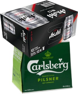 Asahi+Super+Dry+12+x+330mL+Cans+or+Carlsberg+Pilsner+12+x+330mL+Bottles
