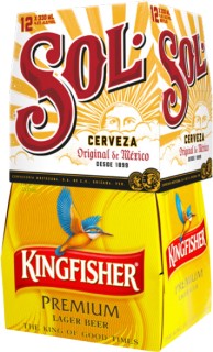 Sol+Mexican+Lager+or+Kingfisher+12+x+330mL+Bottles