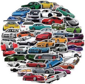 NEW+JDM+Sticker+Cars+50+Pack