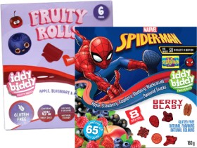 Iddy+Biddy+Fruit+Snacks+or+Fruit+Rolls+120-180g