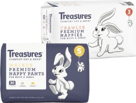 Treasures-Bulk-Nappies-30-54-Pack-or-Nappy-Pants-28-34-Pack on sale