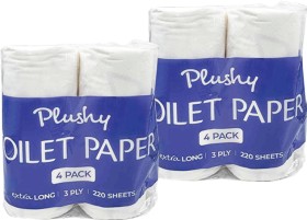 Plushy-Toilet-Paper-3ply-4-Pack on sale