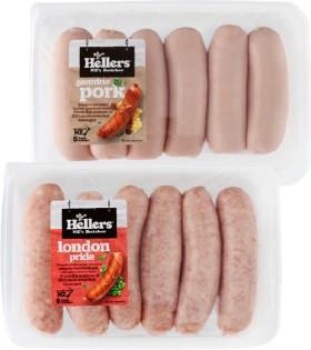 Hellers-London-Pride-or-Genuine-Pork-Sausage-6-Pack on sale