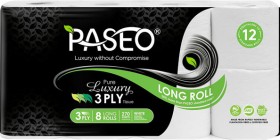 Paseo+3+Ply+Long+Roll+Toilet+Tissue+8+Pack