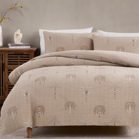 Cove+Natural+Palm+Jacquard+Duvet+Cover+Set