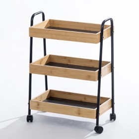 Solace+Ginger+3+Tier+Bamboo+Shelf+with+Wheels