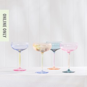 Marlo+Ribbed+Coupe+Glass+Set+of+4
