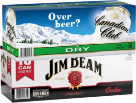 Canadian-Club-Dry-Zero-Sugar-or-Soda-Lime-48-or-Jim-Beam-Cola-or-Zero-48-10-x-330mL-Cans on sale