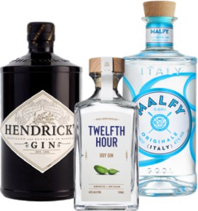 Hendrick%26rsquo%3Bs+Gin%2C+Twelfth+Hour+Dry+Gin+700mL+or+Malfy+Gin+Range+1L