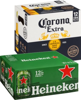 Corona+Extra+12+x+355mL+Bottles+or+Heineken+12+x+330mL+Cans