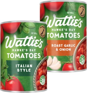Wattie%26rsquo%3Bs+Flavoured+Tomatoes+400g