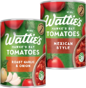 Wattie%26rsquo%3Bs+Flavoured+Tomatoes+400g