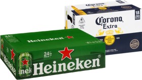 Heineken-24-x-330mL-Cans-or-Corona-Extra-18-x-355mL-Bottles on sale