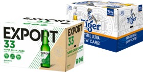 Tiger+Crystal+Ultra+Low+Carb+or+Export+33+24+x+330ml+Bottles