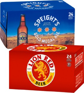 Lion+Red%2C+Speight%26rsquo%3Bs+Gold+Medal+Ale+or+Waikato+Draught+Bottles+24+Pack