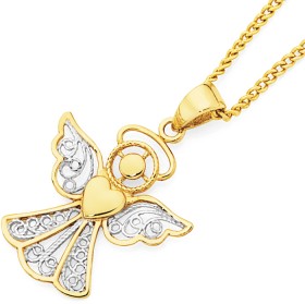 9ct-Diamond-Cut-Angel-Pendant on sale
