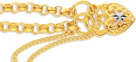 9ct-19cm-Belcher-Padlock-Bracelet on sale