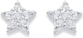 Sterling+Silver+Cubic+Zirconia+Star+Studs