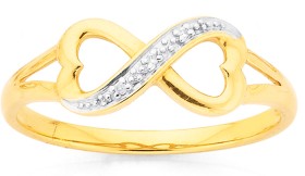 9ct+Infinity+Diamond+Ring