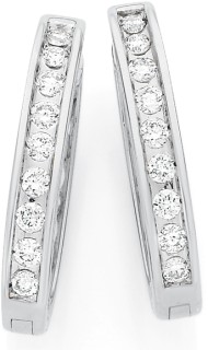 9ct-Diamond-Hoops on sale