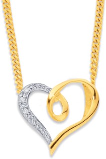 9ct-Diamond-Set-Heart-Loop-Pendant on sale