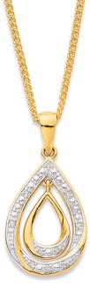 9ct-Diamond-Double-Oval-Pendant on sale