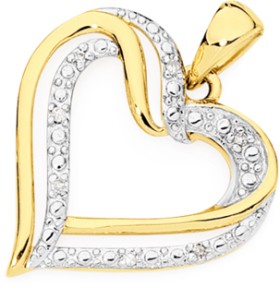 9ct-Diamond-Open-Heart-Pendant on sale
