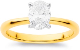 14ct+Alora+Lab+Grown+Diamond+1ct+Oval+Soliatre+Ring