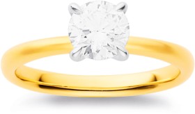 14ct+Alora+Lab+Grown+Diamond+1ct+Round+Soliatre+Ring