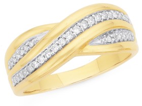 9ct%2C+Diamond+Crossover+Ring