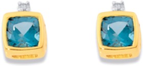 9ct+London+Blue+Topaz+with+Diamond+Studs