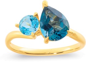 9ct-London-Blue-Topaz-with-Swiss-Blue-Topaz-Ring on sale