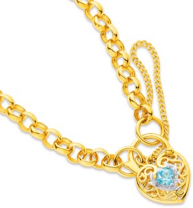 9ct-Blue-Topaz-Belcher-with-Diamond-Padlock-Bracelet on sale