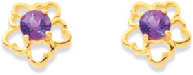 9ct-Amethyst-Flower-Studs on sale