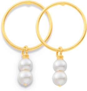 9ct+Shell+Pearl+Earrings