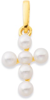 9ct-Freshwater-Pearl-Cross-Charm on sale