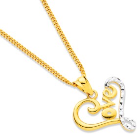 9ct+Love+Two+Tone+Pendant