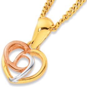 9ct-Tri-Tone-Open-Heart-Pendant on sale