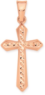 9ct+Rose+Gold+Cross+Pendant