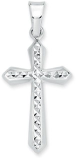 9ct+White+Gold+Cross+Pendant