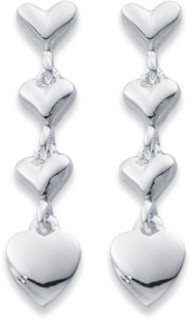 Sterling+Silver+Heart+Drop+Earrings