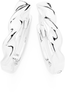 Sterling+Silver+Half+Twist+%26amp%3B+Plain+Huggie+Earrings